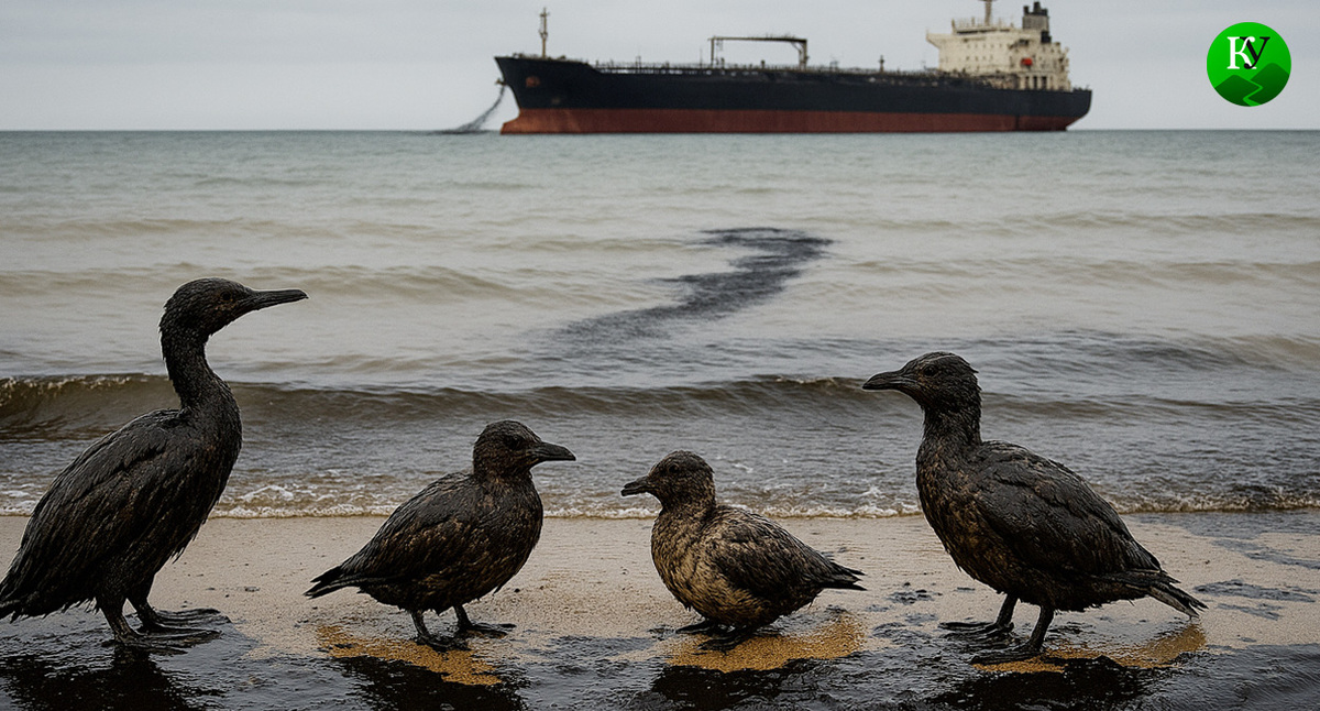 Птицы в нефти. Иллюстрация создана «Кавказским узлом» с помощью ИИ в программе Copilot Птицы в нефти. Иллюстрация создана «Кавказским узлом» с помощью ИИ в программе Copilot