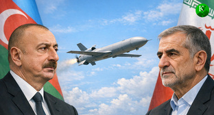 Алиев и Пезешкиан. Иллюстрация создана «Кавказским узлом» с помощью ИИ в программе Copilot