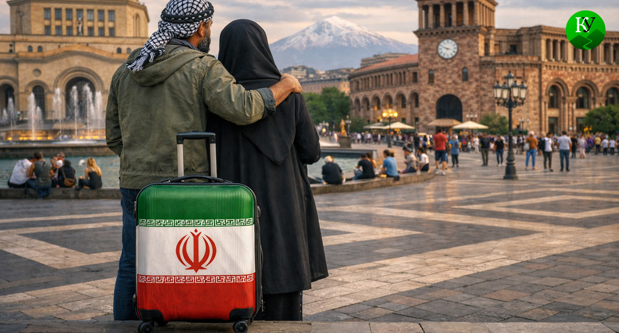 Беженцы из Ирана в Ереване. Иллюстрация создана «Кавказским узлом» с помощью ИИ в программе Copilot Беженцы из Ирана в Ереване. Иллюстрация создана «Кавказским узлом» с помощью ИИ в программе Copilot