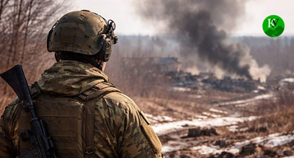 Военнослужащий. Иллюстрация создана "Кавказским узлом" при помощи ИИ в программе Copilot