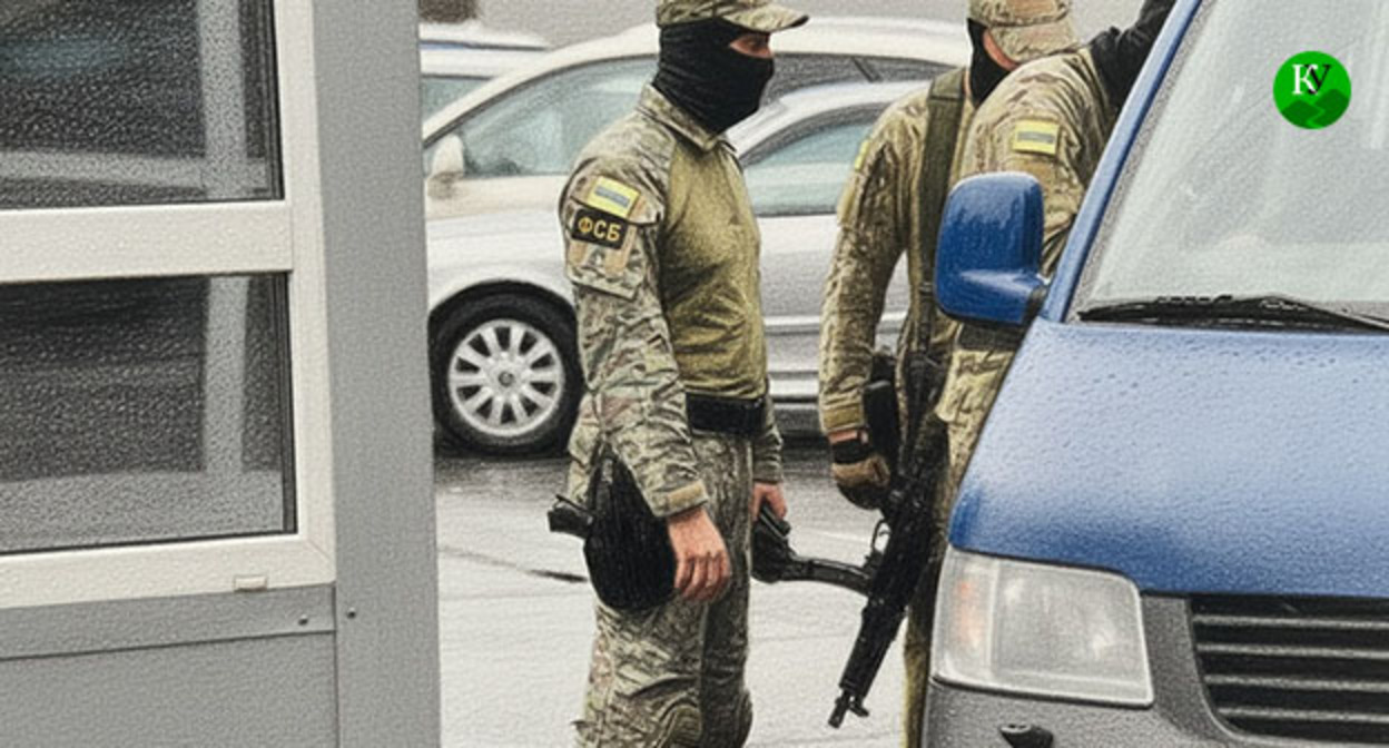 Сотрудники ФСБ. Иллюстрация создана "Кавказским узлом" при помощи ИИ в программе Copilot