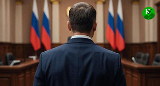 Мужчина в зале суда. Иллюстрация создана "Кавказским узлом" при помощи ИИ в программе Copilot