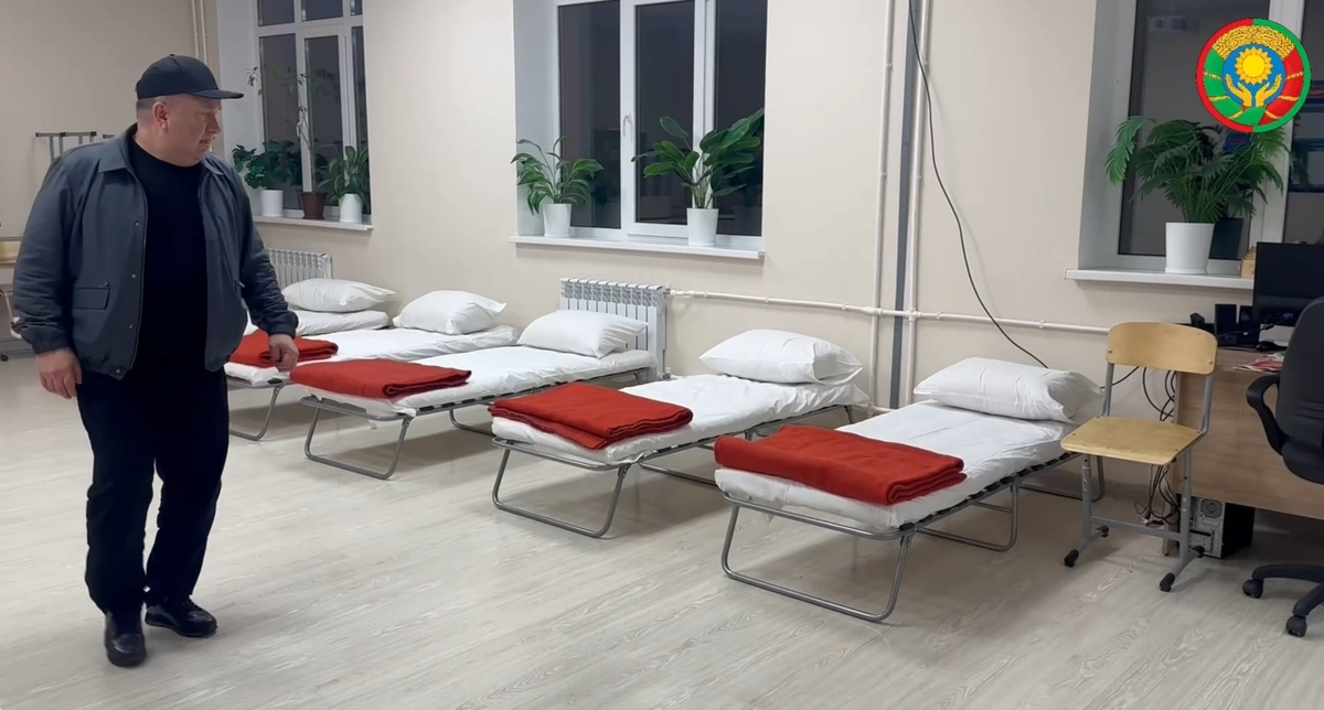 Пункт временного размещения в школе села Сивух Хасавюртовского района. Кадр видео администрации района https://t.me/has_rayon05/25236