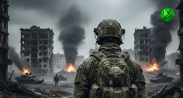 Военнослужащий. Иллюстрация создана "Кавказским узлом" при помощи ИИ в программе Copilot