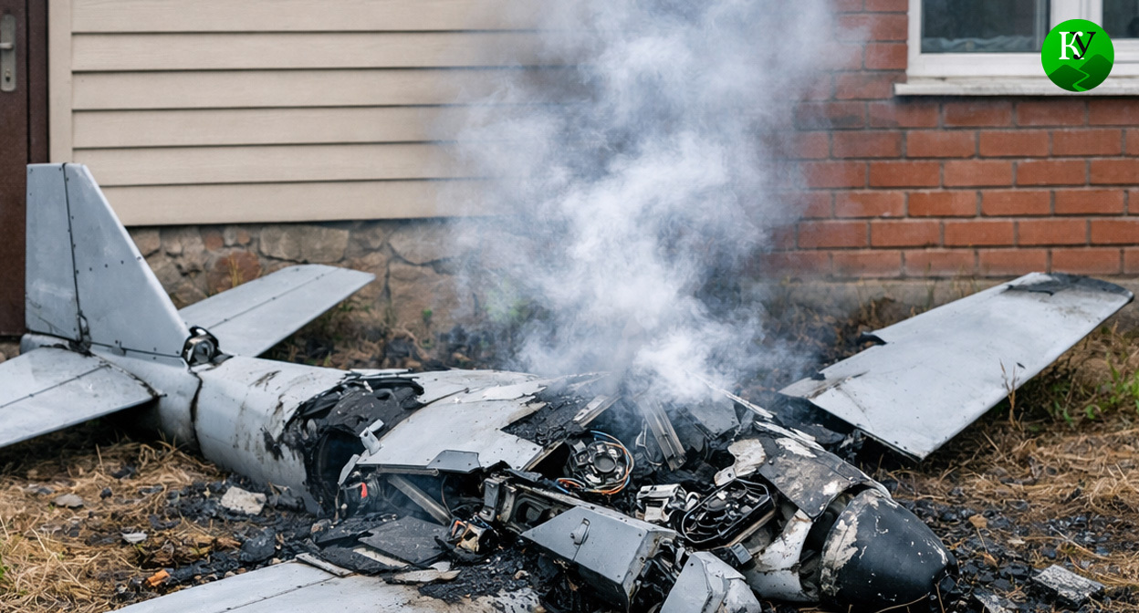 Обломки БПЛА. Иллюстрация создана «Кавказским узлом» с помощью ИИ в программе Copilot