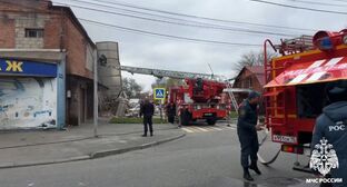 На месте взрыва во Владикавказе. 10 апреля 2026 г. Фото: МЧС России