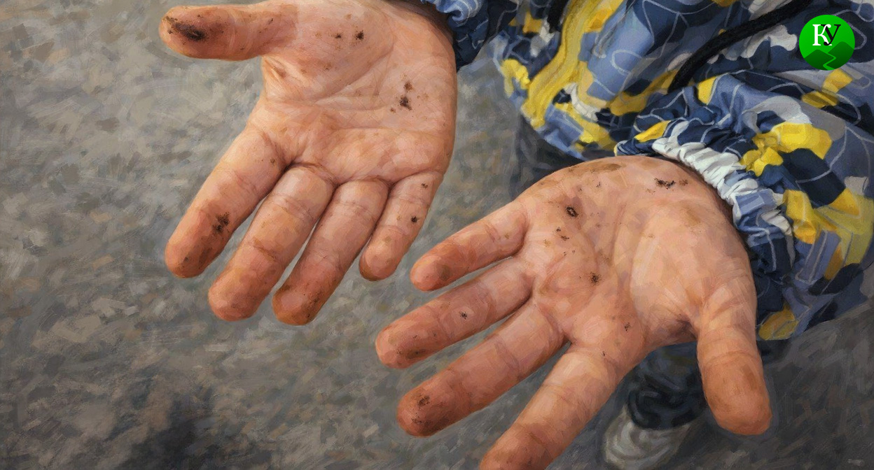 Руки в мазуте. Иллюстрация создана «Кавказским узлом» с помощью ИИ в программе Copilot