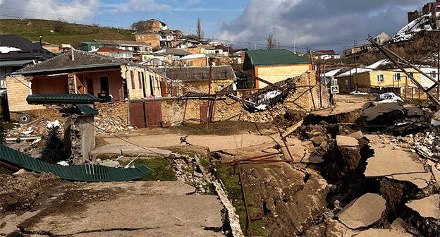 Сход оползня в Дагестане. Апрель 2026 г. Фото: Администрация Главы РД