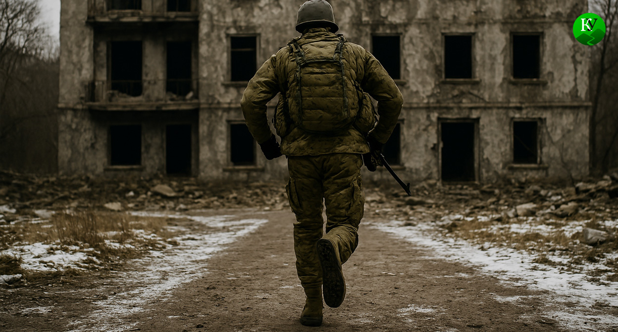 Военный на СВО.Иллюстрация создана «Кавказским узлом» с помощью ИИ в программе Copilot