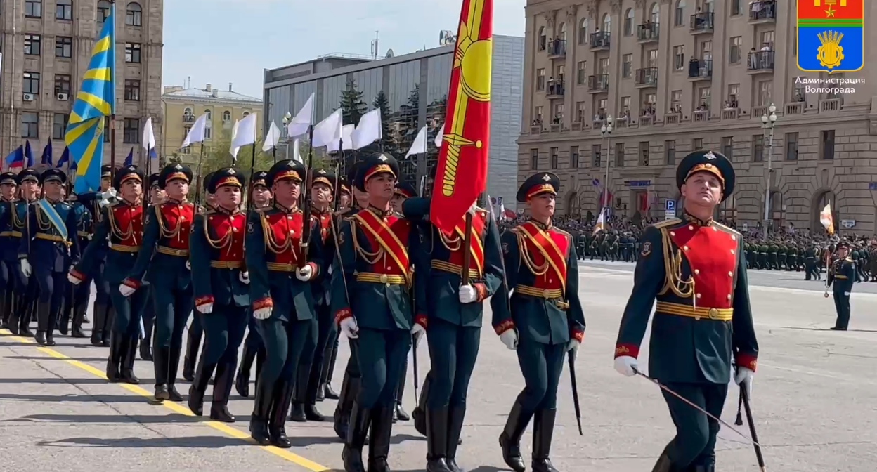 Парад в Волгограде. 9 мая 2026 года. Кадр видео администрации Волгограда https://t.me/volgadmin/10405
