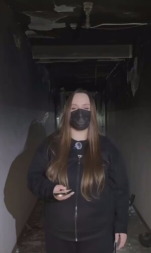 Пострадавшая от пожара в Нальчике. Кадр видео из телеграм-канала "Газета Юга" https://t.me/gazetayuga/13339
