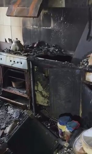 Последствия пожара в Нальчике. Кадр видео из телеграм-канала "Газета Юга" https://t.me/gazetayuga/13339