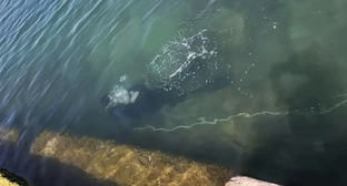 Водолазы осматривают дно моря возле поселка Дедеркой. Фото: "Кубань-СПАС"