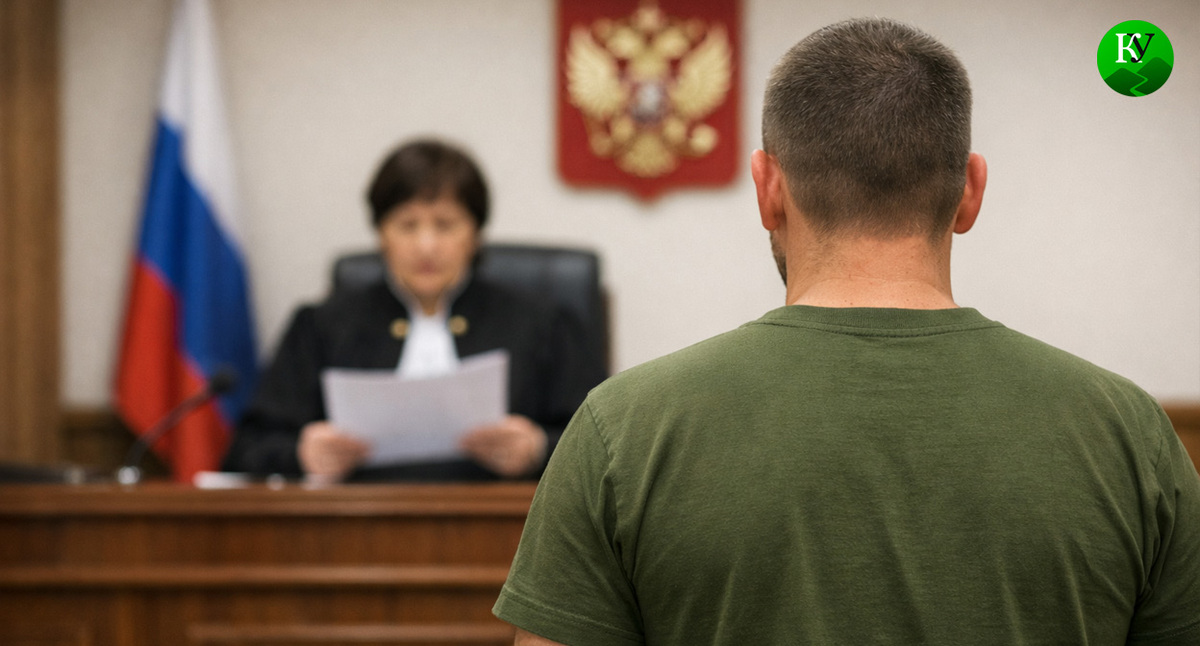 Военный в суде. Иллюстрация создана «Кавказским узлом» с помощью ИИ в программе Copilot