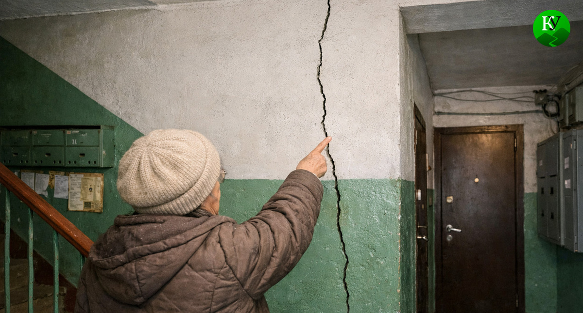 Трещина в стене. Иллюстрация создана «Кавказским узлом» с помощью ИИ в программе Copilot