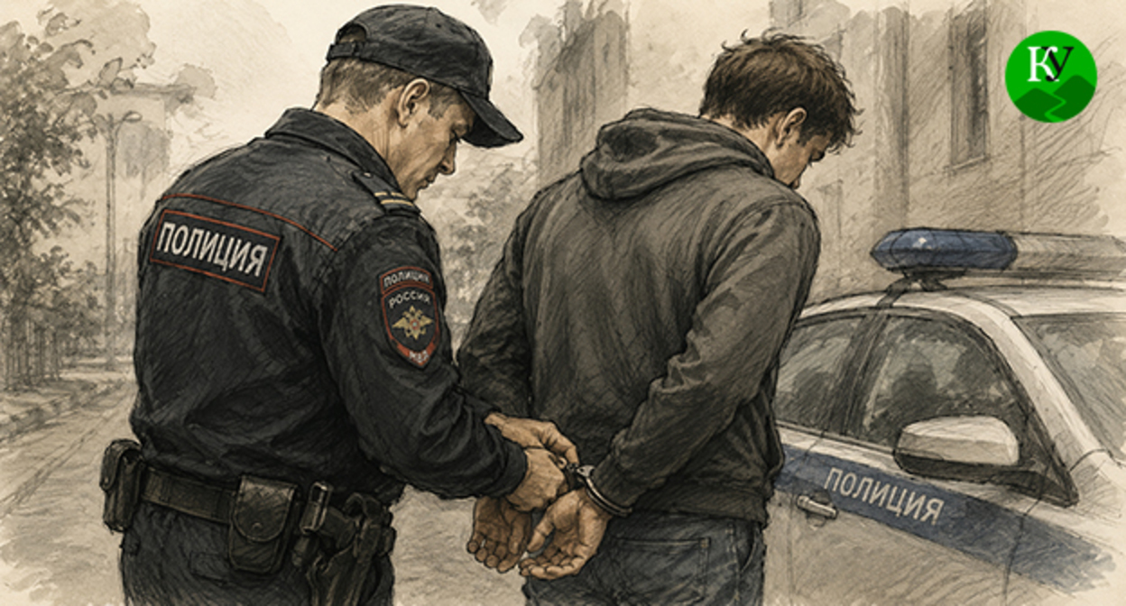 Сотрудник полиции задерживает мужчину. Иллюстрация создана "Кавказским узлом" при помощи ИИ в программе Copilot Сотрудник полиции задерживает мужчину. Иллюстрация создана "Кавказским узлом" при помощи ИИ в программе Copilot