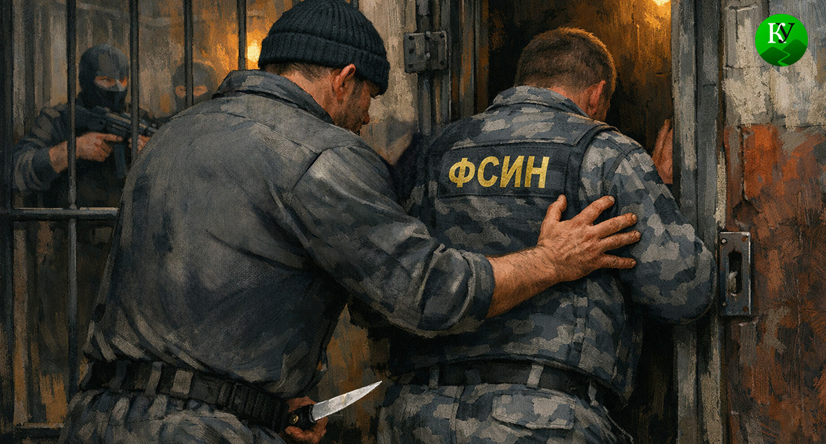Заложник и подсудимый. Иллюстрация создана «Кавказским узлом» с помощью ИИ в программе Copilot