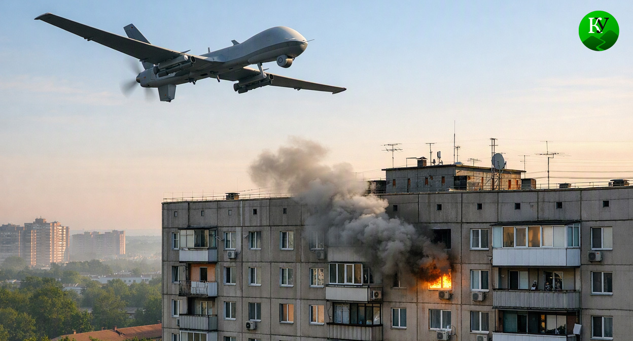 БПЛА над городом. Иллюстрация создана «Кавказским узлом» с помощью ИИ в программе Copilot БПЛА над городом. Иллюстрация создана «Кавказским узлом» с помощью ИИ в программе Copilot
