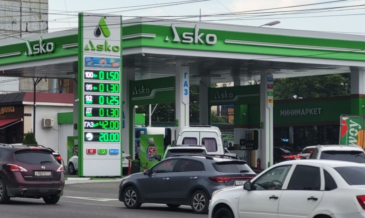 Цена бензина на АЗС "Аско" 24 июля июля. Фото корреспондента "Кавказского узла". Цена бензина на АЗС "Аско" 24 июля июля. Фото корреспондента "Кавказского узла".