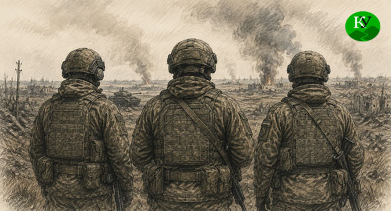 Военнослужащие. Иллюстрация создана "Кавказским узлом" при помощи ИИ в программе Copilot