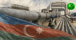 Флаг Азербайджана и газопровод. Иллюстрация создана 