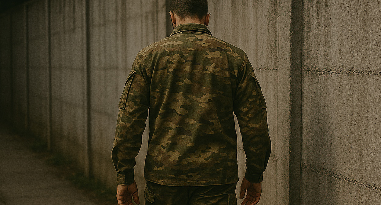 Военный в части. Иллюстрация создана «Кавказским узлом» с помощью ИИ в программе Copilot