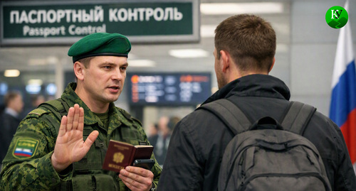 Проверка в аэропорту. Иллюстрация создана «Кавказским узлом» с помощью ИИ в программе Copilot
