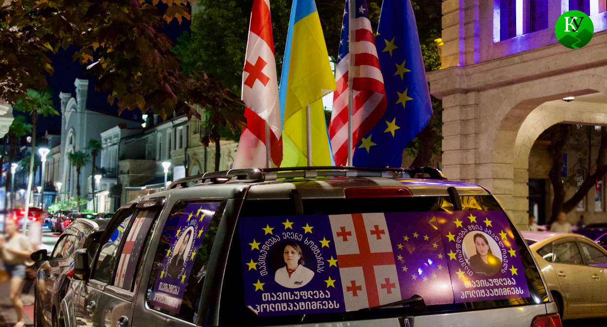Машина протестующих в Батуми. Фото "Кавказского Узла".