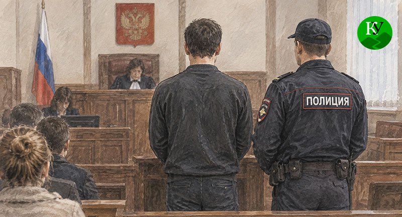 Мужчина в зале суда. Иллюстрация создана "Кавказским узлом" при помощи ИИ в программе Copilot