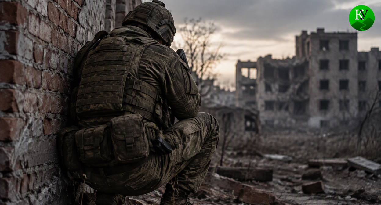 Военный на СВО. Иллюстрация создана «Кавказским узлом» с помощью ИИ в программе Copilot