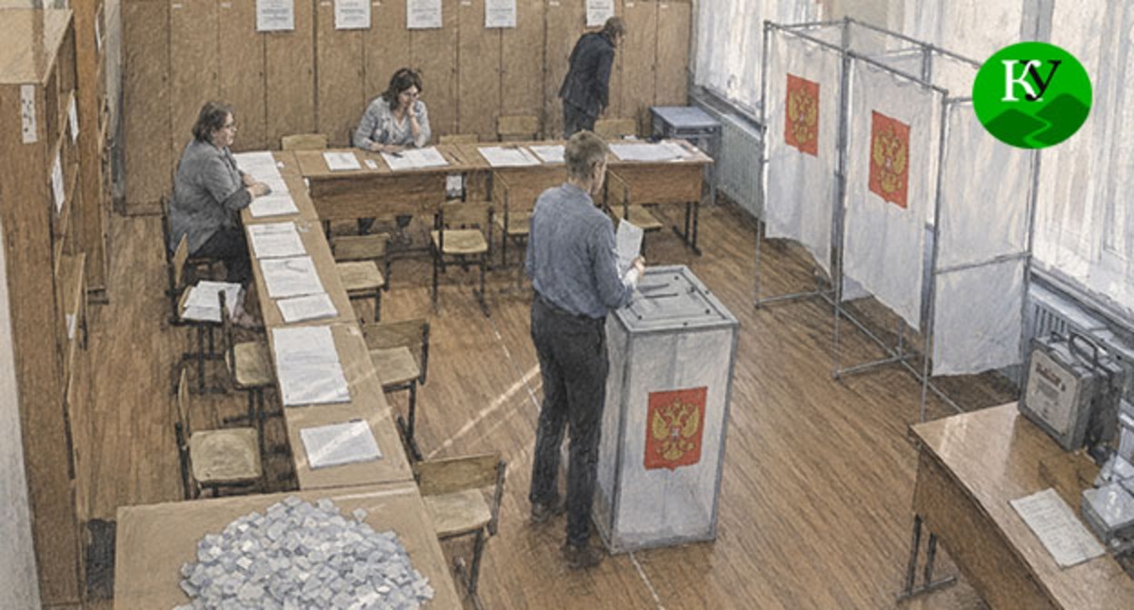 Вброс бюллетеней на избирательном участке. Иллюстрация создана "Кавказским узлом" при помощи ИИ в программе Copilot Вброс бюллетеней на избирательном участке. Иллюстрация создана "Кавказским узлом" при помощи ИИ в программе Copilot