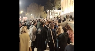 Протестующие у парламента Грузии. Кадр видео Giorgi Mumladze