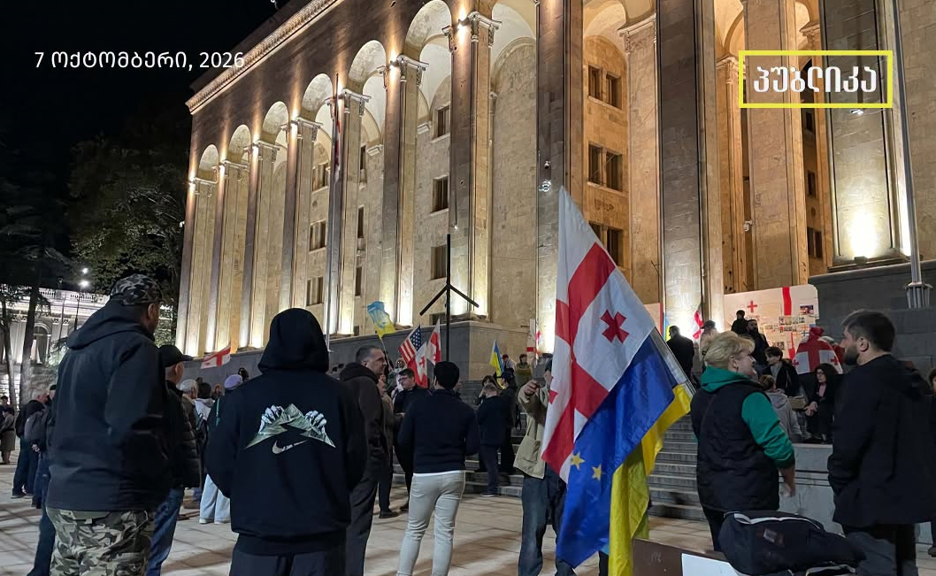 Акция у здания парламента Грузии в 679-й день непрерывных протестов. Фото: MO SE / Facebook*