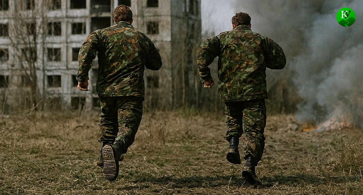 Военные на СВО. Иллюстрация создана «Кавказским узлом» с помощью ИИ в программе Copilot