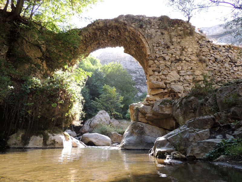 Мост в ущелье Унот. 1720г. Мост в ущелье Унот. 1720г.