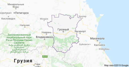 Карта грозный хасавюрт